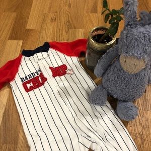 “daddy’s champ” baseball footed sleeper